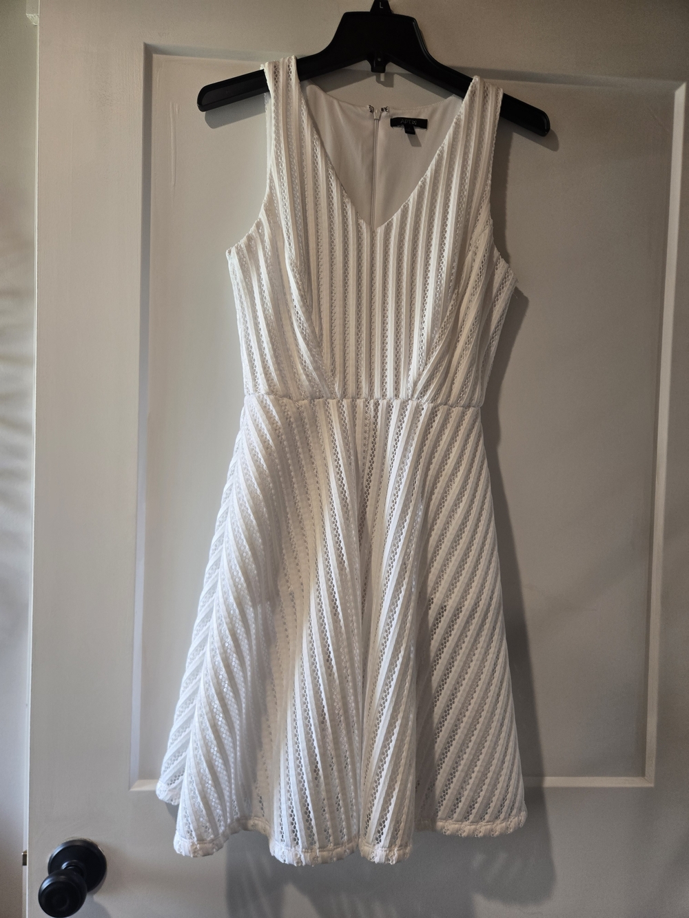 Apt. 9 White Textured V-Neck Fit-and-Flare Mini Dress